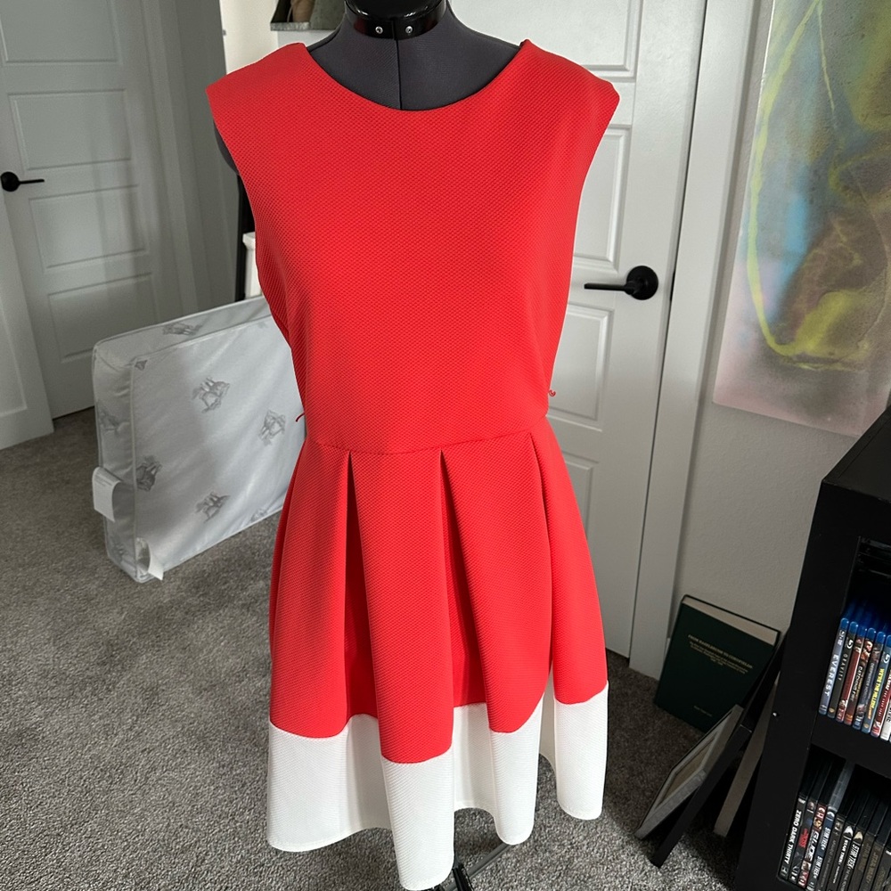Tiana B. Red and White Dress